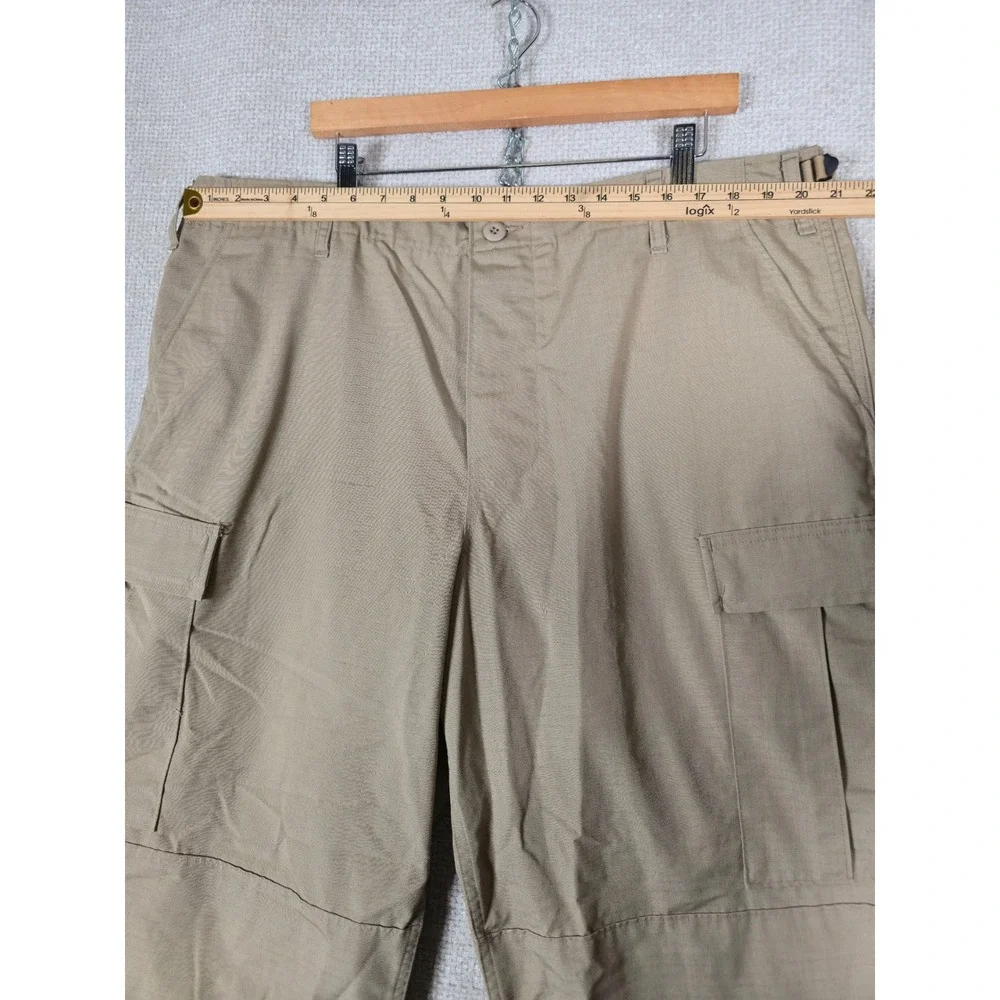 Tru-Spec Mens Tactical Cargo Pants Tan Ripstop Button‎ Fly XL Regular 42x32 USA